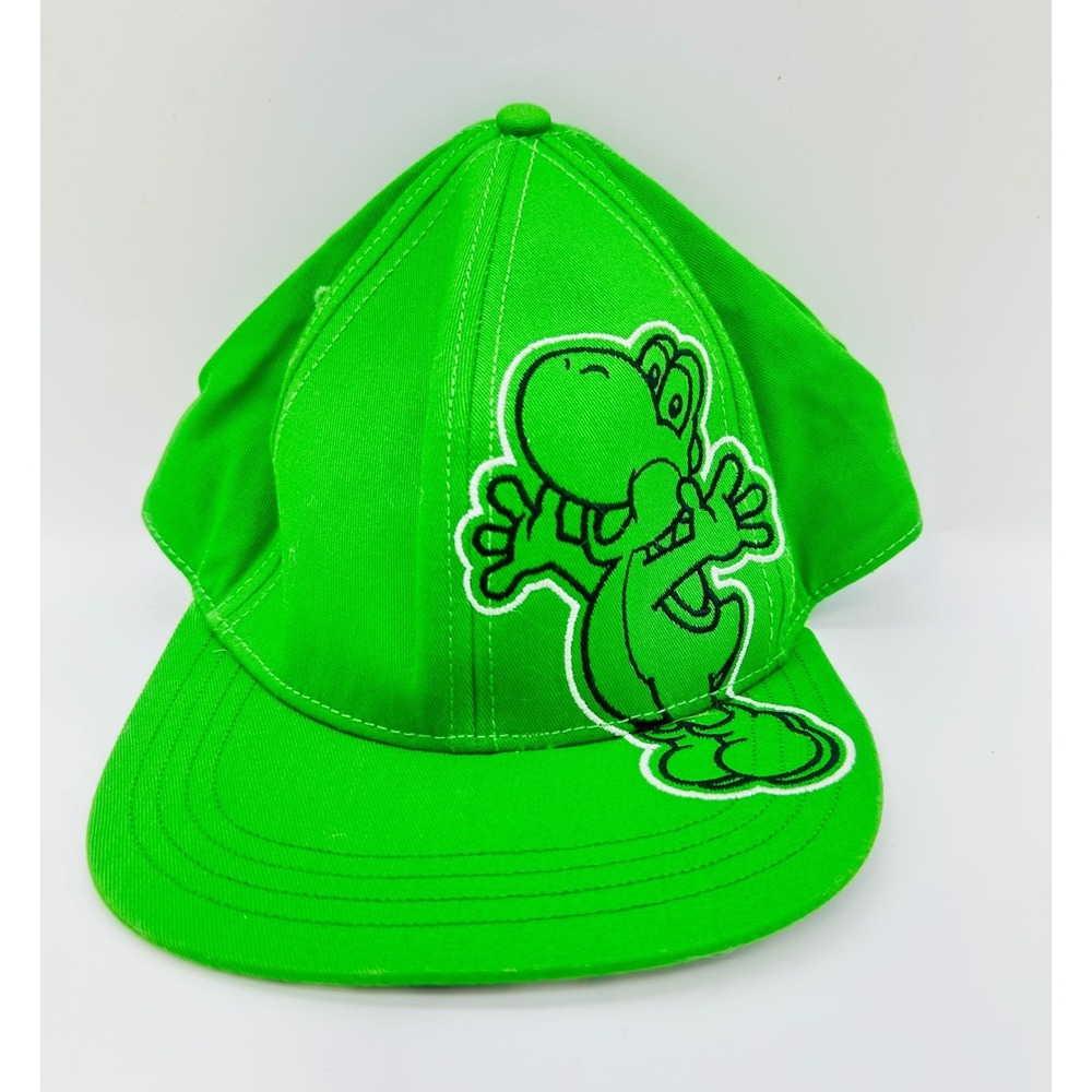 Nintendo Super Mario Yoshi Green Snapback Hat Pattern Underbrim Adjustable Cap